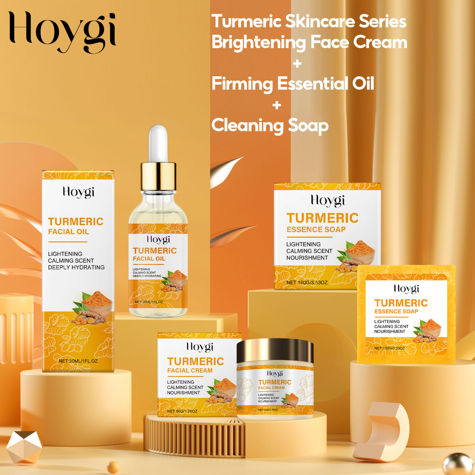Luxury Skincare Set - Cúrcuma óleo essencial facial reparação endurecimento