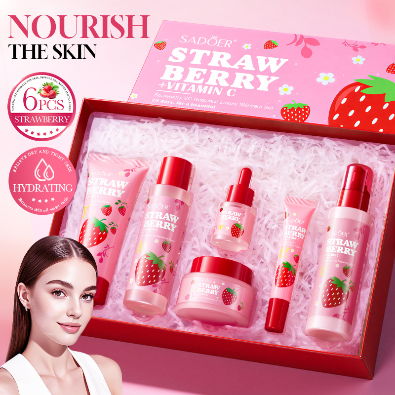 Luxury Skincare Gift Set - Conjunto de Cuidados Faciais Luxuoso Strawberry