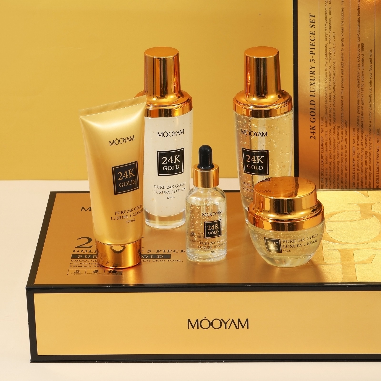 Luxury Skincare Set - 24k ouro luxo hidratante anti-rugas conjunto