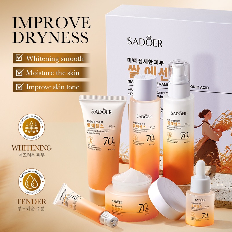 70% arroz hidratante anti-ruga - Luxury Skincare Set avaliação e preço